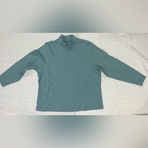 LL Bean Shirt Women's Size 2X Blue Turtleneck Long Sleeve Pullover